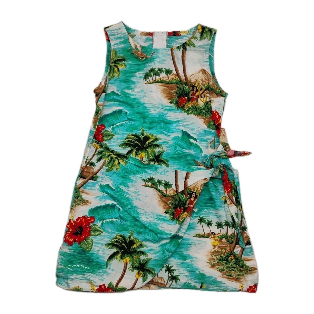 RJC Girls 4 Hawaiian Wrap Dress Tropical Vacation Summer Floral Beach Ocean